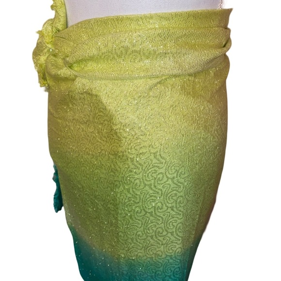 Scarf Swimsuit Wrap in Chartreuse Yellow Green - Picture 4 of 5